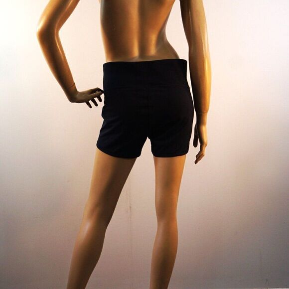 All In Motion Womens Shorts Sz Large Workout Athletic Solid Black Lycra Stretch - Picture 4 of 7